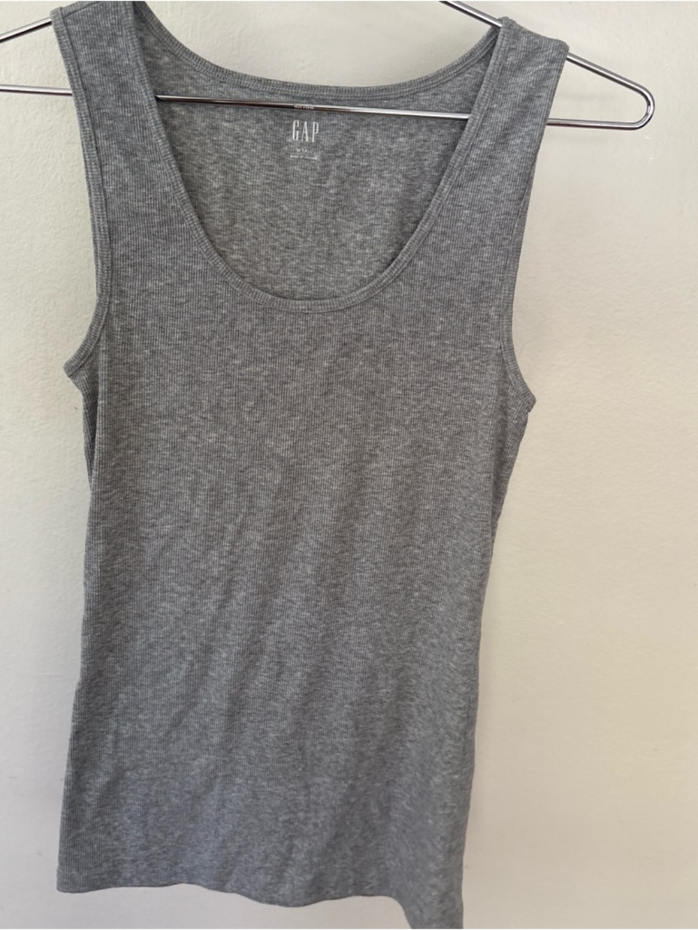 GAP Women's Gray Ribbed Tank Top Medium Tall